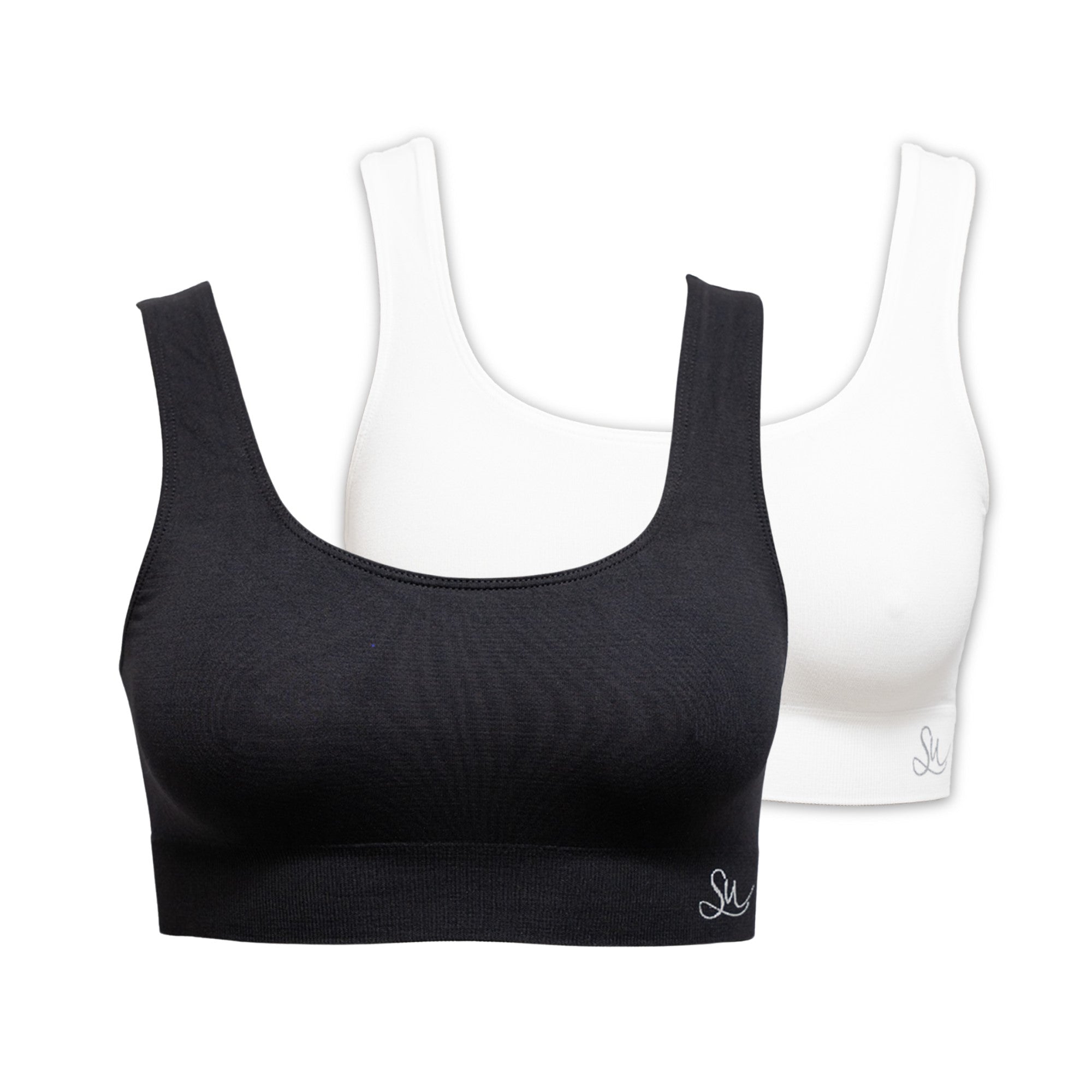 2 Pack - Seamless Crop Tops in Black and White – Seamfree Underwear